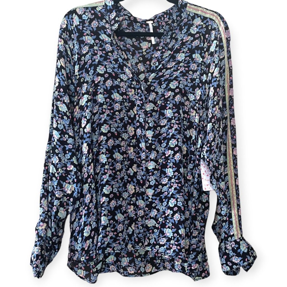 Free People Skyway Drive Floral Blouse NWT